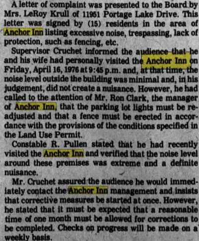 Anchor Inn - May 1976Complaints